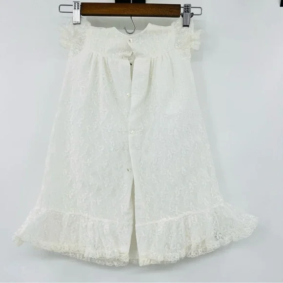 Bryan Vintage Baby Girl Lace Button Back White Lace Dress Size Small.. - Picture 4 of 7